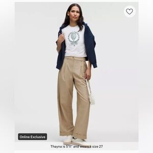 Lululemon LuluLinen Tan Trousers, size 26, like new!!